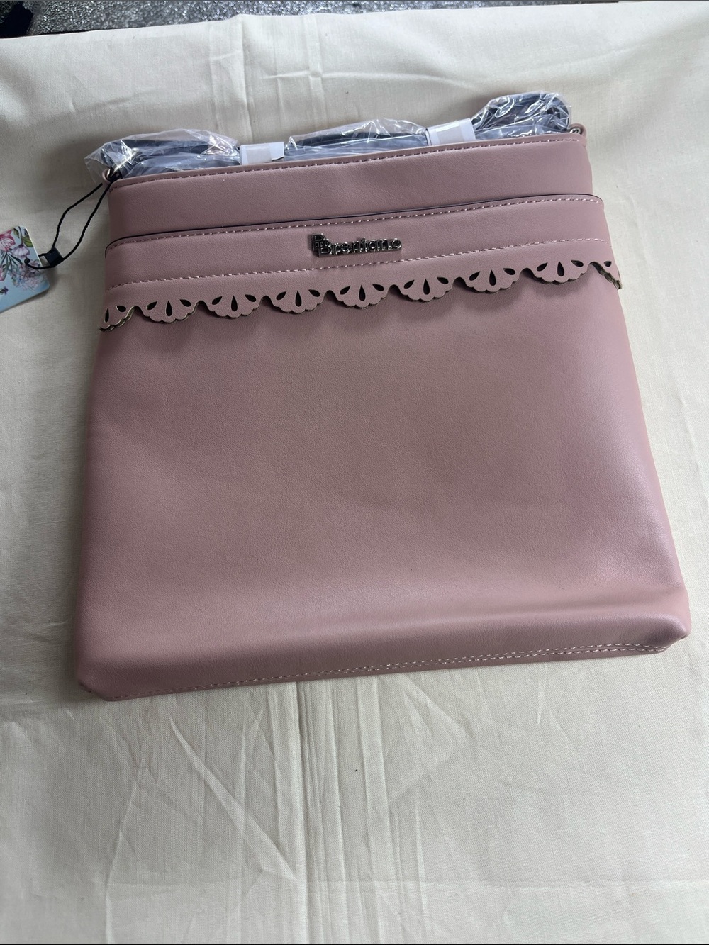 Women's Pink Lace-Trim Crossbody Bag